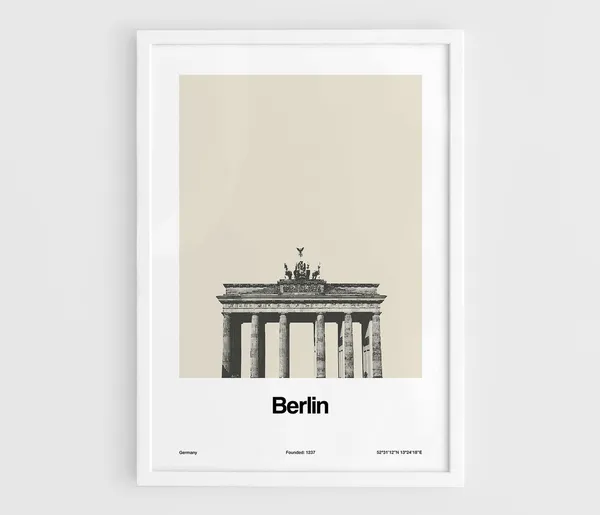 Brandenburg Gate Berlin Minimalist Custom Art Print