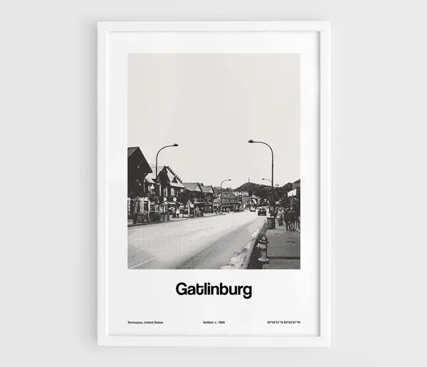 Gatlinburg Tennessee Minimalist Custom City Art Print