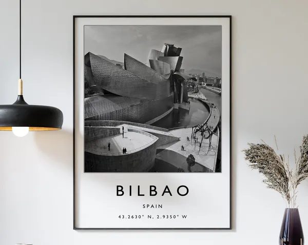 Bilbao Minimalist Travel Poster, Spain Travel Print