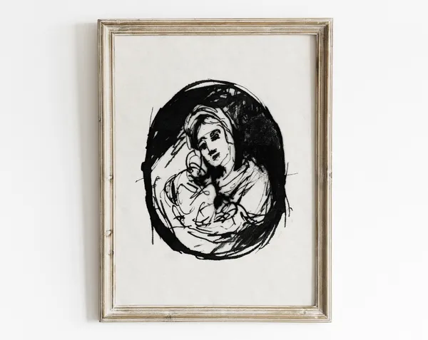 Madonna And Child Minimalist Christmas Art Print