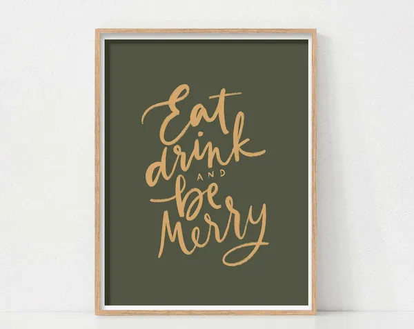 Christmas Bar Cart Quote Print, Vintage Holiday Decor