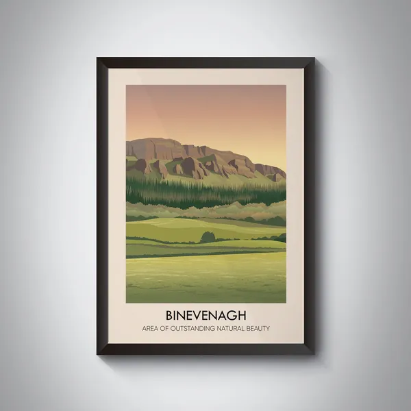 Binevenagh AONB Vintage Travel Poster