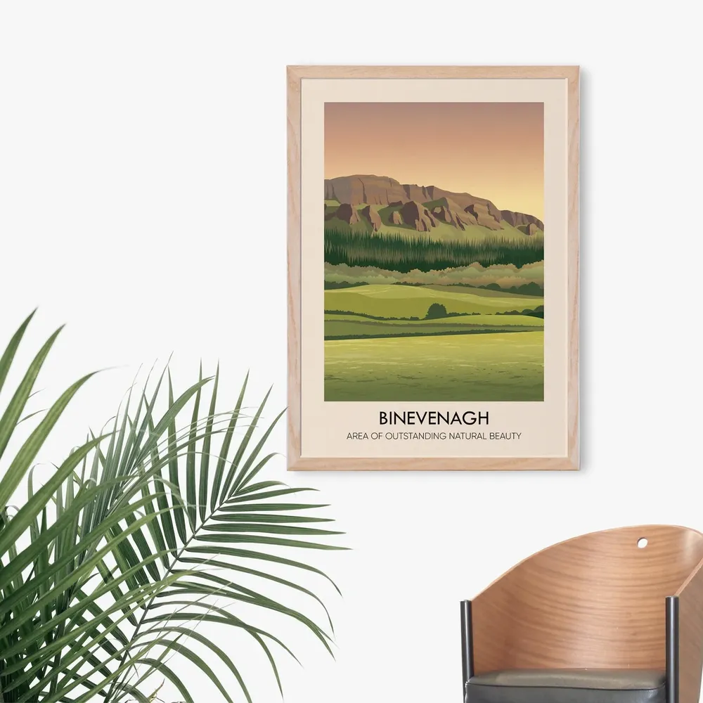 Binevenagh AONB Vintage Travel Poster - Image 3