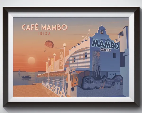 Cafe Mambo Ibiza Travel Poster, San Antonio Spain