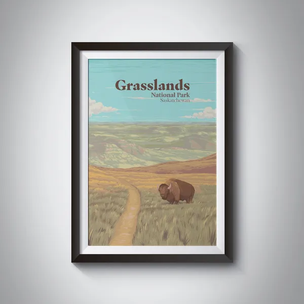 Grasslands National Park Vintage Travel Poster, Canada