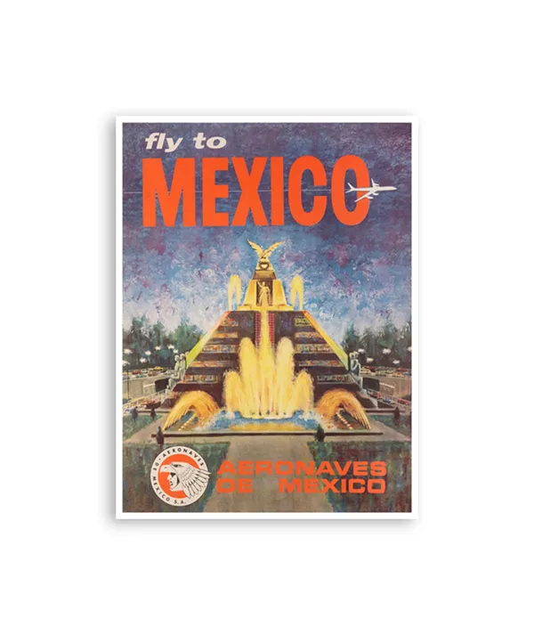 Mexico Vintage Travel Poster, Home Decor Print