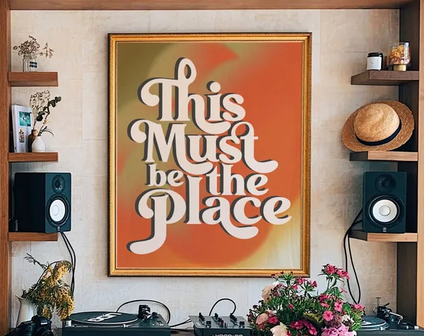 This Must Be The Place 70s Retro Floral Art Print