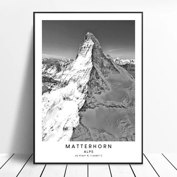 Matterhorn Mountain, Minimalist Travel Art Print