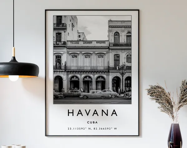 Havana Black And White Cityscape Art Print