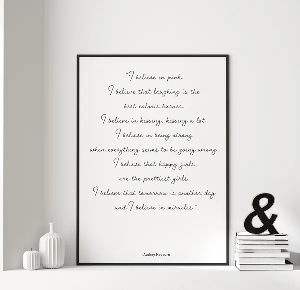 Audrey Hepburn Quote - Typography Print