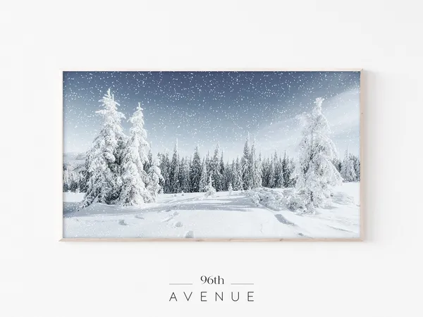 Christmas Winter Wonderland Snowy Forest Art Print