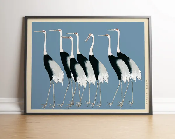 Japanese Cranes by Ogata Korin, Oriental Decor Art Print