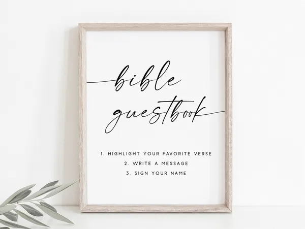 Bible Guestbook Sign Wedding Scripture Art Print