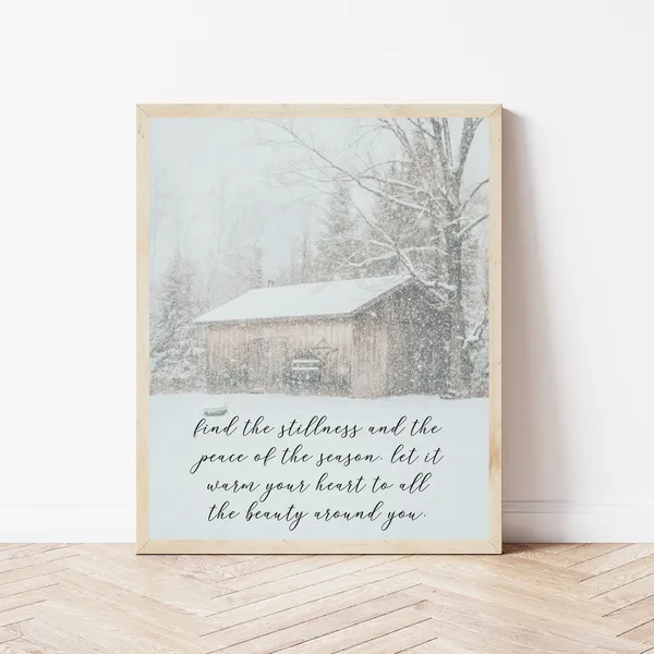 Christian Christmas Wall Art Winter Photography Print