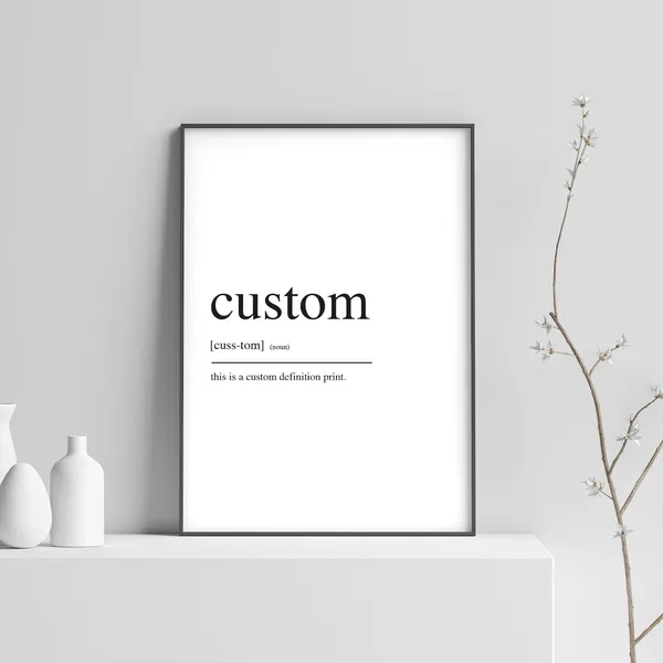 Custom Definition Typography Art Print