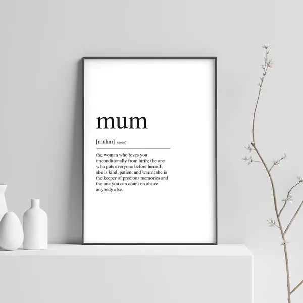 Mum Definition Art Print, Christmas Gift