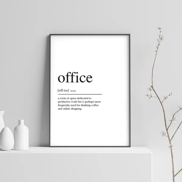 Office Definition Art Print, Home Office Decor