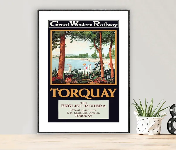 Torquay The English Riviera Vintage Travel Poster