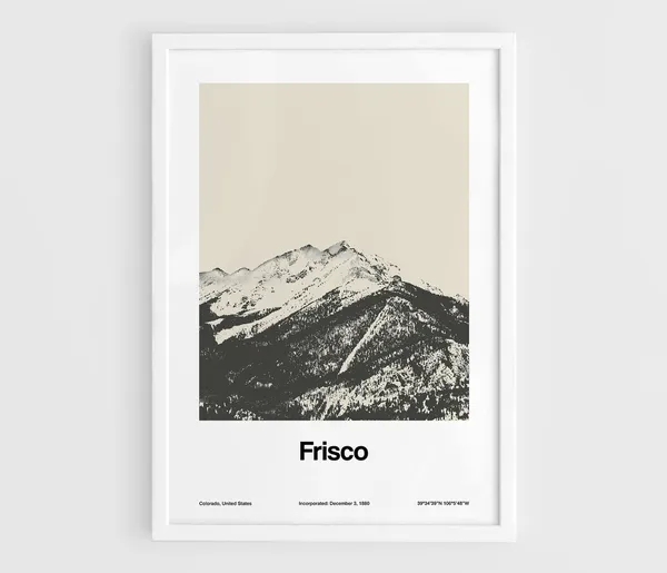 Frisco Colorado Minimalist Winter Town Travel Poster