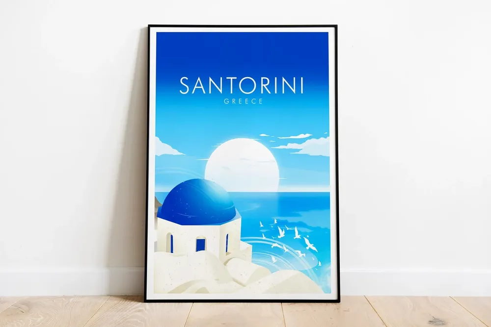 Santorini - Travel Print - Image 2