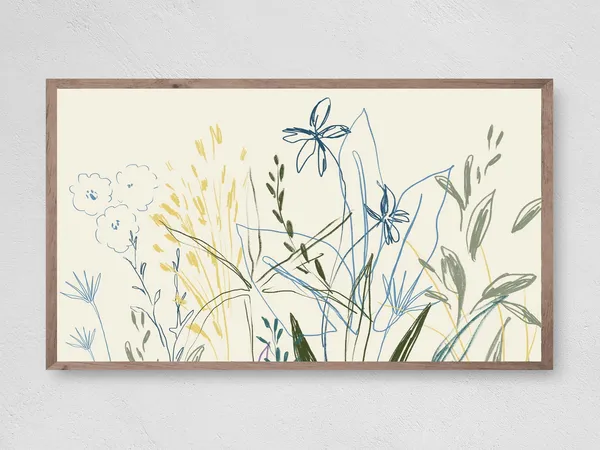 Wildflower Sketch Art Print, Botanical Floral