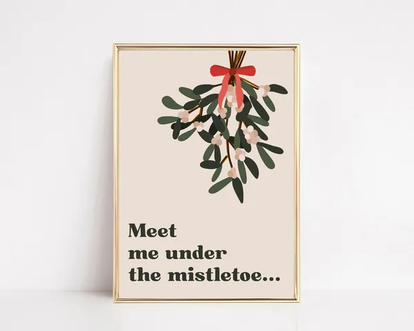 Mistletoe Boho Christmas Art Print, Neutral Decor