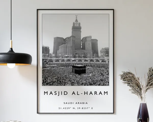 Masjid Al Haram Mosque Saudi Arabia Travel Poster