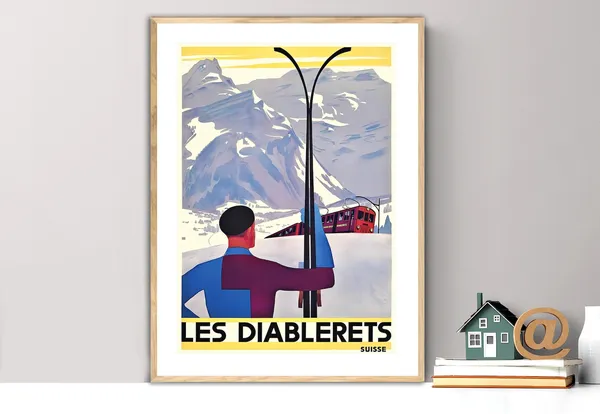 Les Diablerets Suisse Switzerland Travel Poster