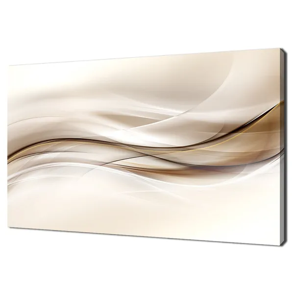 Abstract Brown Beige Waves Poster Print