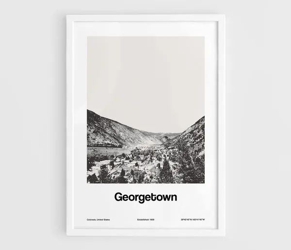 Georgetown Colorado Poster Print, Minimalist Rocky Mountain