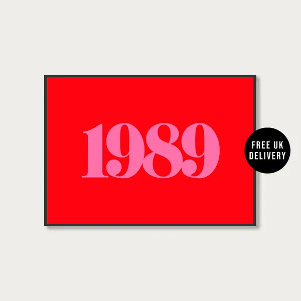Personalized Year Typography Art Print, Anniversary