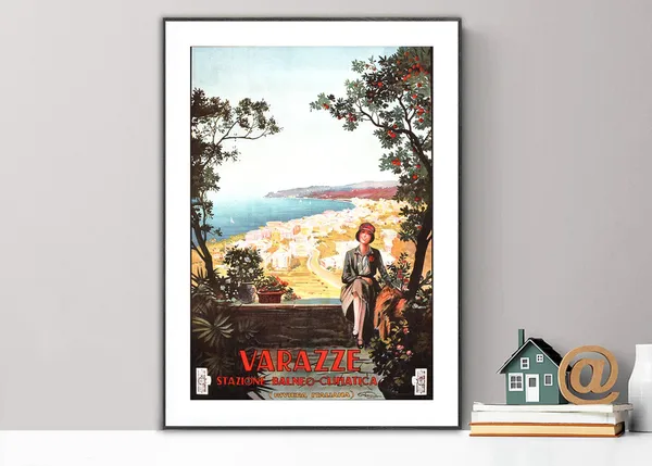 Varazze Riviera Italiana Vintage Travel Poster