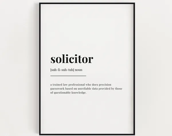 Solicitor Definition Typography Quote Art Print
