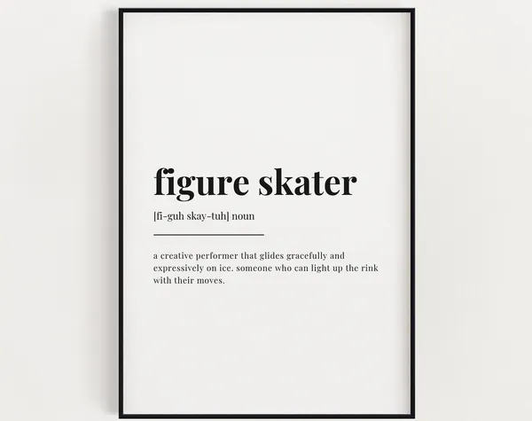 Figure Skater Definition Art Print, Gift for Her