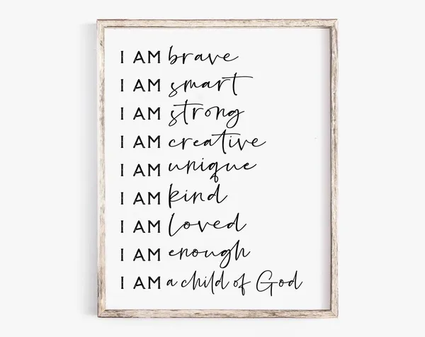 I Am Brave I Am A Child Of God, Bible Verse Art Print