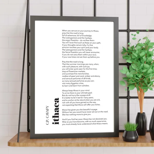 Ithaca by C.P. Cavafy, Minimalist Quote Art Print