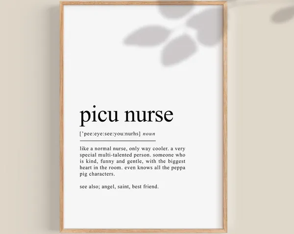 Picu Nurse Definition, Nurse Gift Art Print