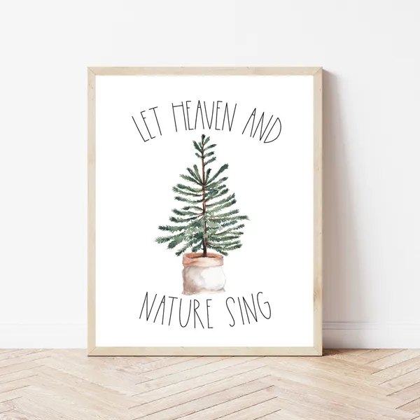 Minimalist Winter Christian Christmas Art Print