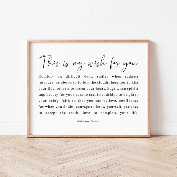 Ralph Waldo Emerson Quote Art Print, Literary Poster
