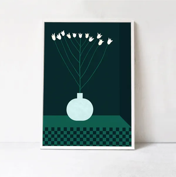Flower Illustration Art Print for Kids' Playroom