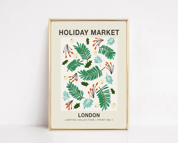 London Holiday Flower Market Modern Christmas Poster