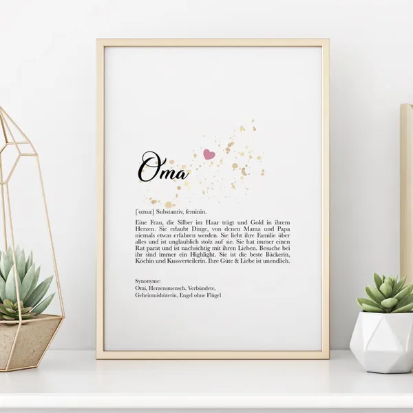 Grandma Definition Gift Poster, Personal Motif