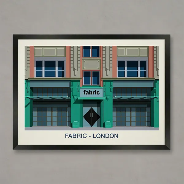 Fabric Nightclub London Travel Poster, Vintage Club Scene