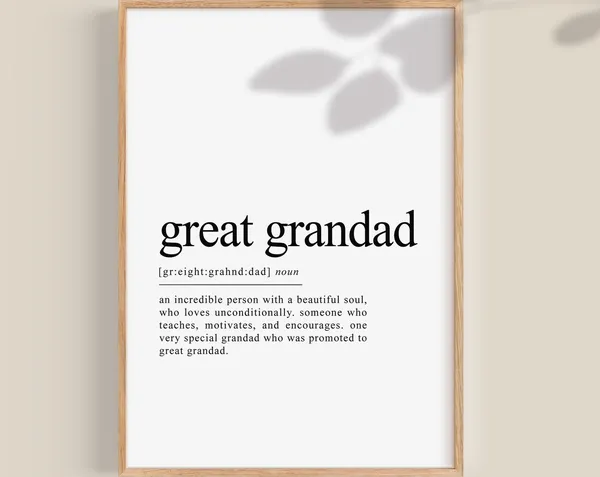 Great Grandad Definition Gifts For Great Grandad Poster