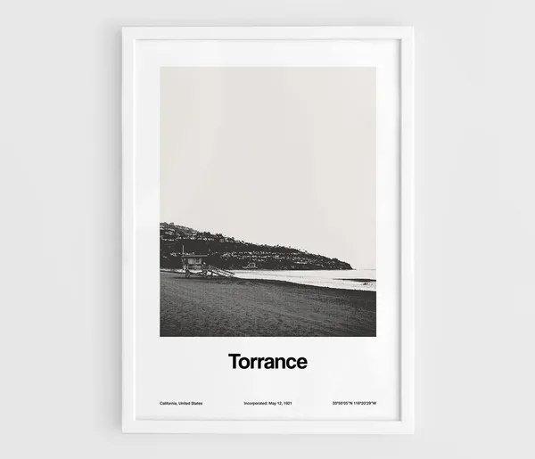 Torrance California Skyline, Minimalist Art Print
