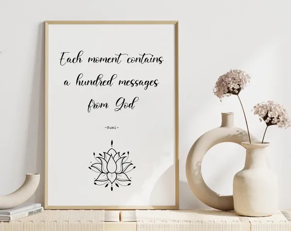 God Quote by Rumi, Spiritual Typography Art Print