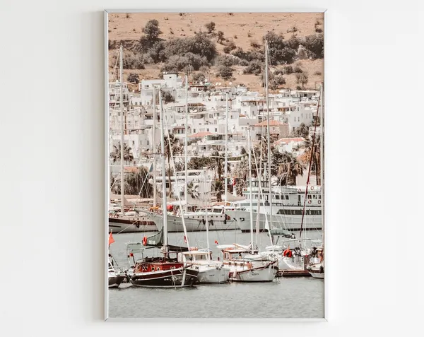 Bodrum Harbour Neutral Mediterranean Photo Poster