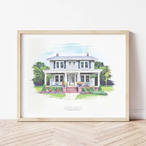 Custom House Portrait - Watercolor