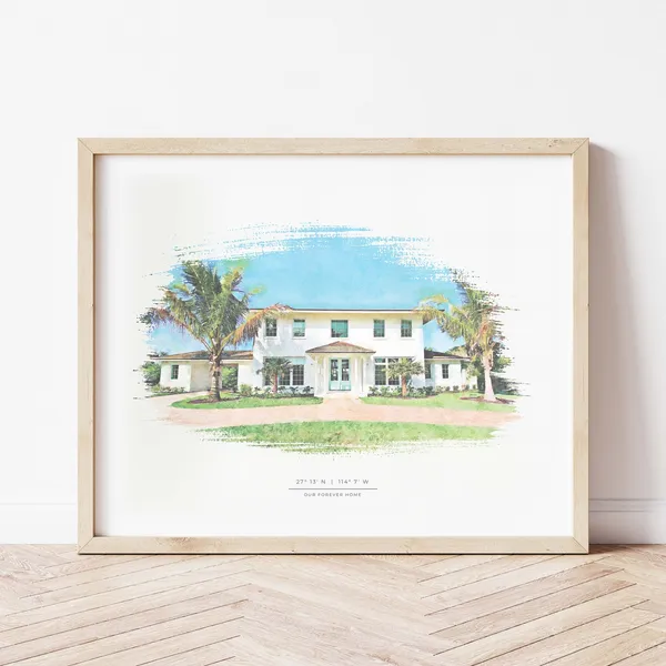 Custom House Portrait - Watercolor