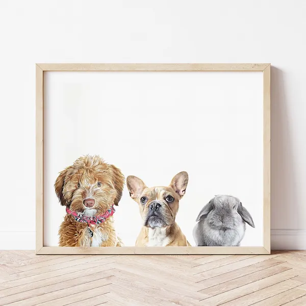 Custom Pet Portrait, Dog And Cat Portrait Print